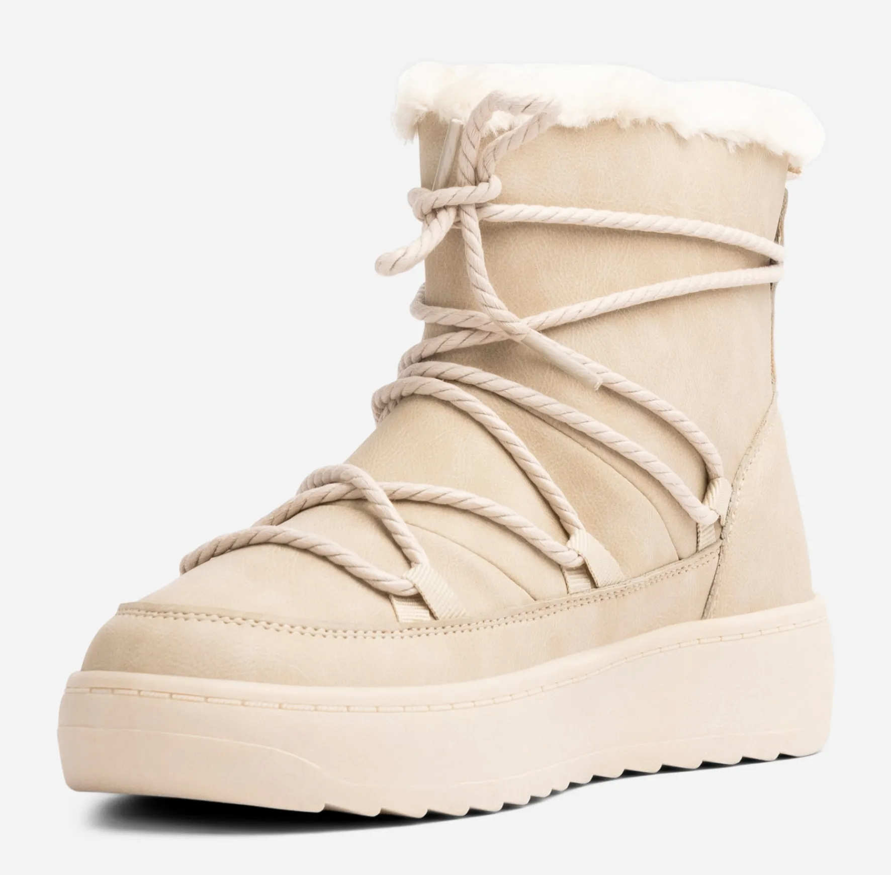 ATTITUDE ,Varmfodrade boots med snörning