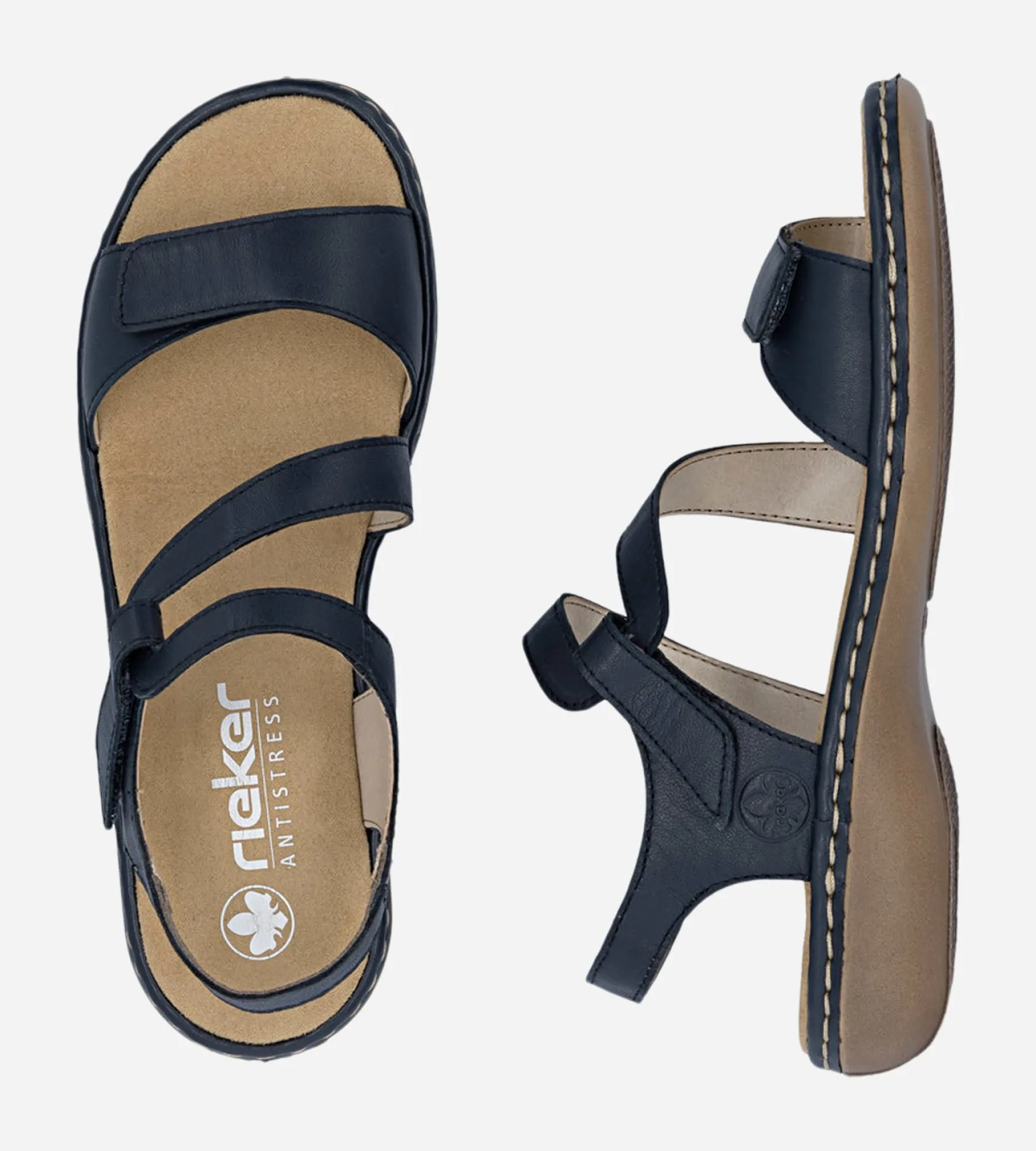 RIEKER ,Sandaletter med remmar